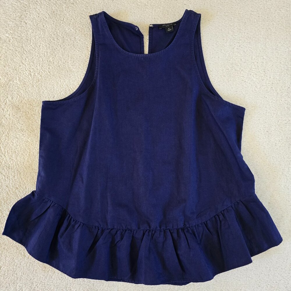 LNWOT Ann Taylor Cotton-Linen Tank Top Blouse, M Petite